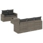 vidaXL Set de muebles de jardín 6 pzas y cojines ratán sintético gris vidaXL Set de muebles de jardín 6 pzas y cojines ratán sintético gris