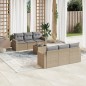 vidaXL Set sofás de jardín 7 piezas y cojines ratán sintético beige vidaXL Set sofás de jardín 7 piezas y cojines ratán sintético beige