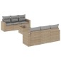 vidaXL Set sofás de jardín 7 piezas y cojines ratán sintético beige vidaXL Set sofás de jardín 7 piezas y cojines ratán sintético beige