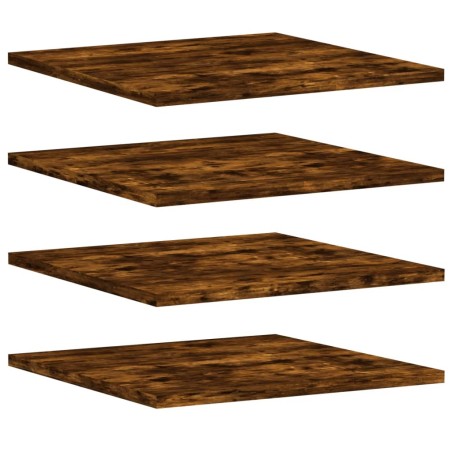 vidaXL Estantes pared 4 uds madera ingeniería roble humo 40x50x1,5 cm