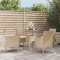 vidaXL Mesita y sillas jardín 5 pzas y cojines ratán sintético beige vidaXL Mesita y sillas jardín 5 pzas y cojines ratán sintético beige