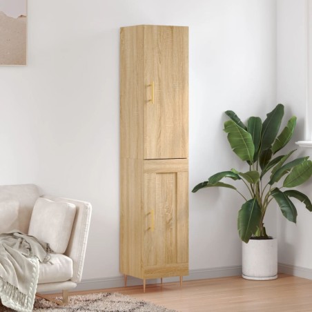 vidaXL Aparador de madera contrachapada roble Sonoma 34,5x34x180 cm