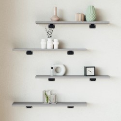 vidaXL Estantes pared 4 uds madera ingeniería gris Sonoma 60x10x1,5 cm
