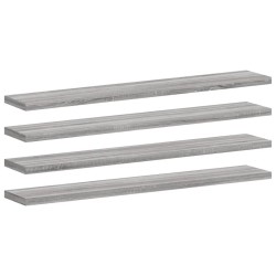 vidaXL Estantes pared 4 uds madera ingeniería gris Sonoma 60x10x1,5 cm
