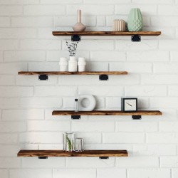 vidaXL Estantes pared 4 uds madera ingeniería roble humo 60x10x1,5 cm