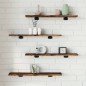 vidaXL Estantes pared 4 uds madera ingeniería roble humo 60x10x1,5 cm