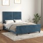 vidaXL Estructura cama con cabecero terciopelo azul oscuro 140x190 cm vidaXL Estructura cama con cabecero terciopelo azul oscuro 140x190 cm