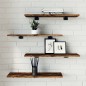 vidaXL Estantes pared 4 uds madera ingeniería roble humo 60x20x1,5 cm vidaXL Estantes pared 4 uds madera ingeniería roble humo 60x20x1,5 cm