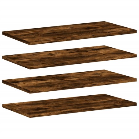 vidaXL Estantes pared 4 uds madera ingeniería roble humo 60x20x1,5 cm