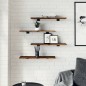 vidaXL Estantes pared 4 uds madera ingeniería roble humo 60x20x1,5 cm vidaXL Estantes pared 4 uds madera ingeniería roble humo 60x20x1,5 cm