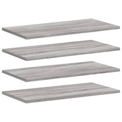 vidaXL Estantes pared 4 uds madera ingeniería gris Sonoma 60x20x1,5 cm