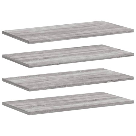 vidaXL Estantes pared 4 uds madera ingeniería gris Sonoma 60x20x1,5 cm