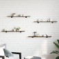 vidaXL Estantes pared 4 uds madera ingeniería marrón roble 80x10x1,5cm vidaXL Estantes pared 4 uds madera ingeniería marrón roble 80x10x1,5cm