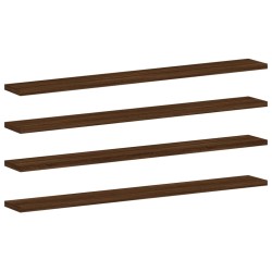 vidaXL Estantes pared 4 uds madera ingeniería marrón roble 80x10x1,5cm
