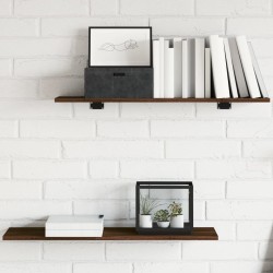 vidaXL Estantes pared 4 uds madera ingeniería marrón roble 80x20x1,5cm