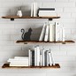 vidaXL Estantes pared 4 uds madera ingeniería roble humo 80x30x1,5 cm vidaXL Estantes pared 4 uds madera ingeniería roble humo 80x30x1,5 cm