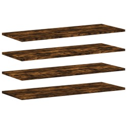 vidaXL Estantes pared 4 uds madera ingeniería roble humo 80x30x1,5 cm