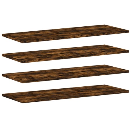 vidaXL Estantes pared 4 uds madera ingeniería roble humo 80x30x1,5 cm