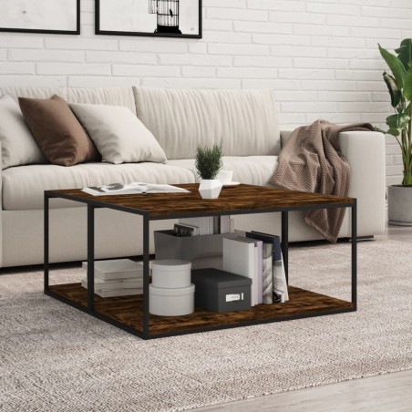vidaXL Estantes pared 4 uds madera ingeniería roble humo 80x40x1,5 cm