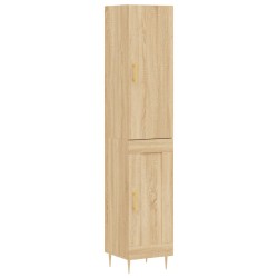 vidaXL Aparador de madera contrachapada roble Sonoma 34,5x34x180 cm