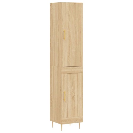 vidaXL Aparador de madera contrachapada roble Sonoma 34,5x34x180 cm