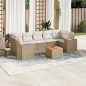 vidaXL Juego de sofás de jardín con cojines beige 8 pzas ratán PE vidaXL Juego de sofás de jardín con cojines beige 8 pzas ratán PE