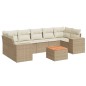 vidaXL Juego de sofás de jardín con cojines beige 8 pzas ratán PE vidaXL Juego de sofás de jardín con cojines beige 8 pzas ratán PE