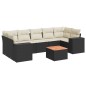 vidaXL Set de sofás de jardín 8 piezas y cojines ratán sintético negro vidaXL Set de sofás de jardín 8 piezas y cojines ratán sintético negro