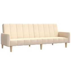 vidaXL Sofá cama de 2 plazas tela color crema