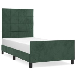 vidaXL Estructura cama con cabecero terciopelo verde oscuro 80x200 cm