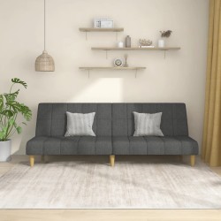 vidaXL Sofá cama de 2 plazas tela gris oscuro
