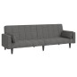 vidaXL Sofá cama de 2 plazas con dos almohadas tela gris claro vidaXL Sofá cama de 2 plazas con dos almohadas tela gris claro