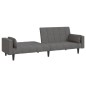 vidaXL Sofá cama de 2 plazas con dos almohadas tela gris claro vidaXL Sofá cama de 2 plazas con dos almohadas tela gris claro