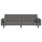 vidaXL Sofá cama de 2 plazas con dos almohadas tela gris claro vidaXL Sofá cama de 2 plazas con dos almohadas tela gris claro