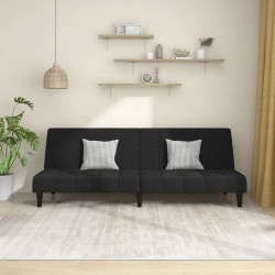 vidaXL Sofá cama de 2 plazas terciopelo negro