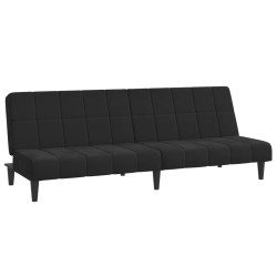 vidaXL Sofá cama de 2 plazas terciopelo negro