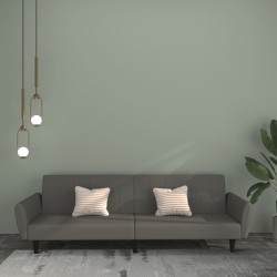 vidaXL Sofá cama de 2 plazas terciopelo gris oscuro