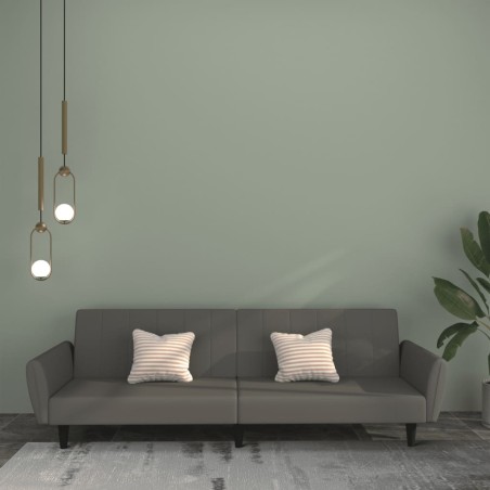 vidaXL Sofá cama de 2 plazas terciopelo gris oscuro