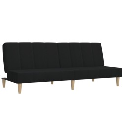 vidaXL Sofá cama de 2 plazas tela negro