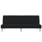 vidaXL Sofá cama de 2 plazas tela negro vidaXL Sofá cama de 2 plazas tela negro