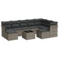 vidaXL Set de sofás de jardín 10 pzas con cojines ratán sintético gris vidaXL Set de sofás de jardín 10 pzas con cojines ratán sintético gris