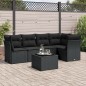 vidaXL Set de sofás de jardín 6 piezas y cojines ratán sintético negro vidaXL Set de sofás de jardín 6 piezas y cojines ratán sintético negro