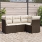 vidaXL Set de sofás de jardín 4 pzas y cojines ratán sintético marrón vidaXL Set de sofás de jardín 4 pzas y cojines ratán sintético marrón