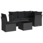 vidaXL Set de sofás de jardín 6 piezas y cojines ratán sintético negro vidaXL Set de sofás de jardín 6 piezas y cojines ratán sintético negro