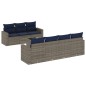 vidaXL Set de sofás de jardín 8 pzas y cojines ratán sintético gris