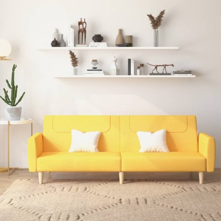 vidaXL Sofá cama de 2 plazas tela amarillo