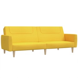 vidaXL Sofá cama de 2 plazas tela amarillo