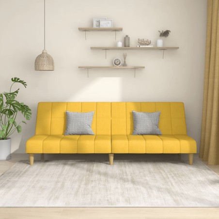 vidaXL Sofá cama de 2 plazas tela amarillo