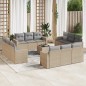 vidaXL Set sofás de jardín con cojines 13 pzas ratán sintético beige vidaXL Set sofás de jardín con cojines 13 pzas ratán sintético beige