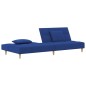 vidaXL Sofá cama de 2 plazas con dos almohadas tela azul